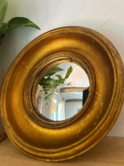 Miroir convexe rond doré miroir de sorcière