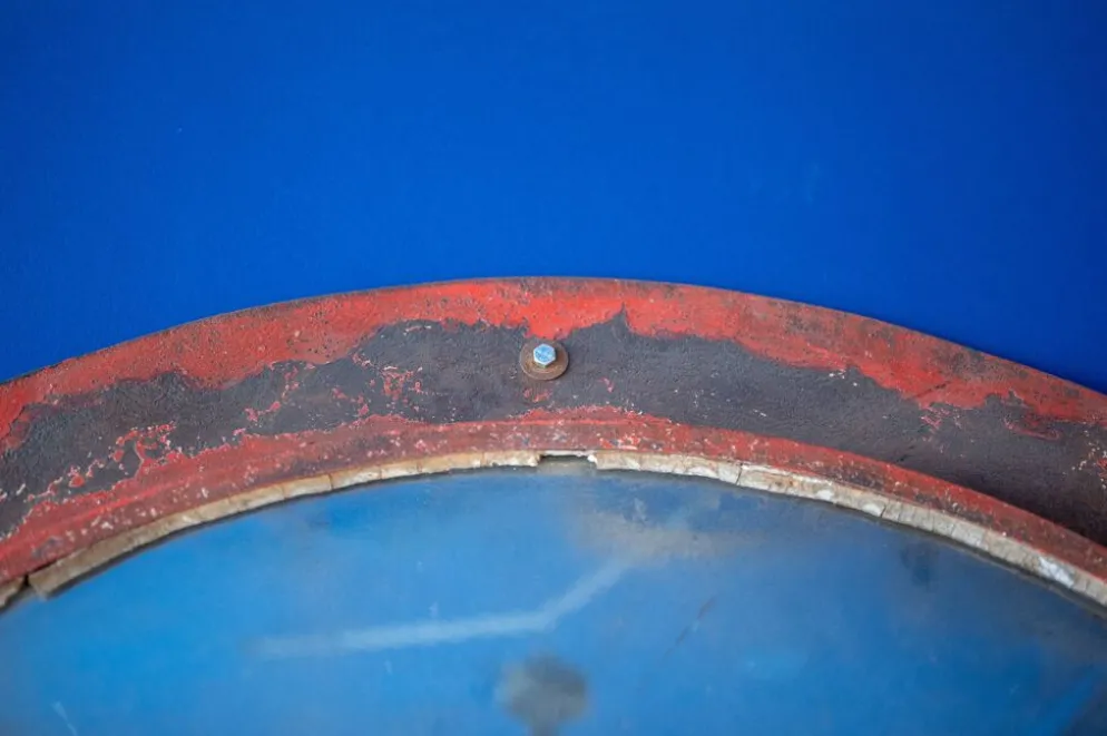 Miroir convexe tchèque industriel, années 1960 - 135cm
