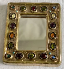Miroir céramique de manon thomas (vallauris) vintage 1960