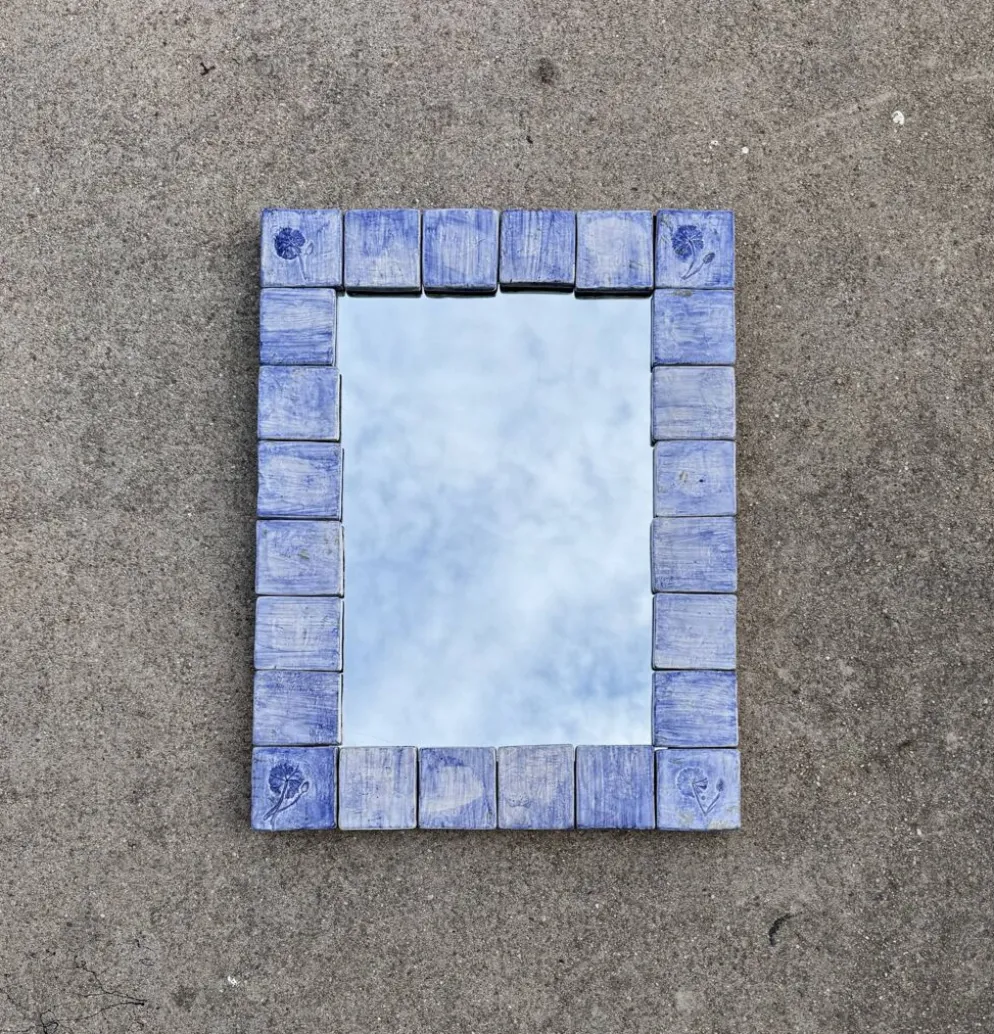 Miroir céramique Vallauris Almone années 70