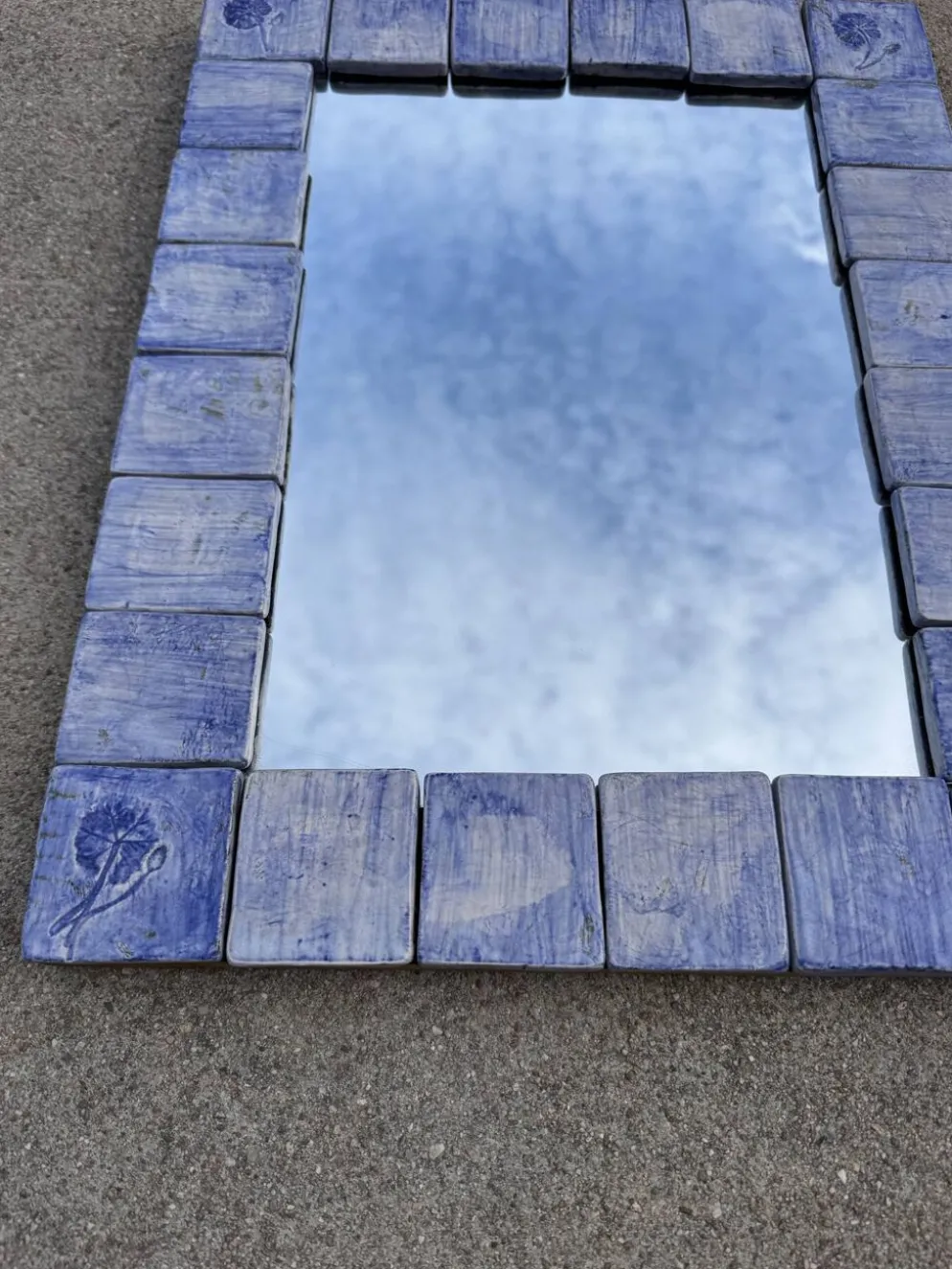 Miroir céramique Vallauris Almone années 70