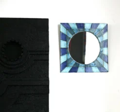 miroir céramique vintage et design , années 70