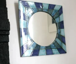 miroir céramique vintage et design , années 70