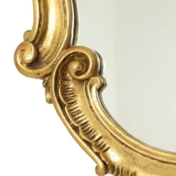 Miroir crêté de style baroque français, doré à la feuille d'or, 72 cm