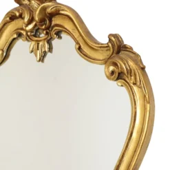 Miroir crêté de style baroque français, doré à la feuille d'or, 72 cm