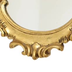 Miroir crêté de style baroque français, doré à la feuille d'or, 72 cm