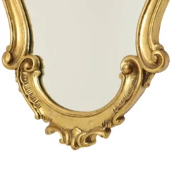 Miroir crêté de style baroque français, doré à la feuille d'or, 72 cm
