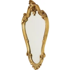 Miroir crêté de style baroque français, doré à la feuille d'or, 72 cm