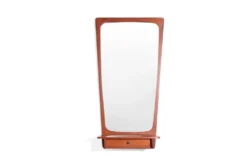 Miroir danois de style mid-century avec cadre en teck