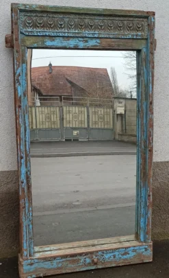Miroir dans cadre en bois ancien, 174x100 cm