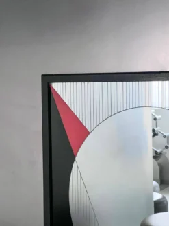 Miroir d'art Eugenio Carmi années 1970 décoration italienne