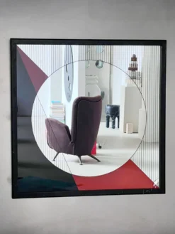 Miroir d'art Eugenio Carmi années 1970 décoration italienne
