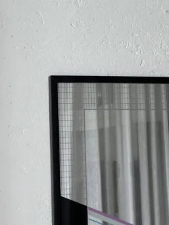 Miroir d'art Eugenio Carmi, style Memphis, design collectible italien des années 70.