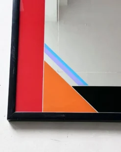 Miroir décoratif par l'artiste italien Eugenio Carmi, style Memphis, amusant !