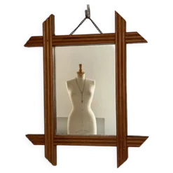 Miroir de barbier en bois blond