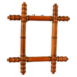 Miroir de barbier en bois effet bambou 38 x 33 cm