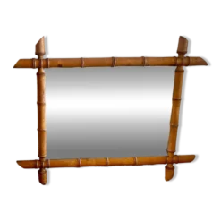 Miroir de barbier en bois tourné