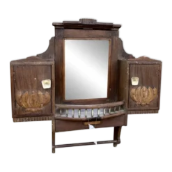 Miroir de barbier en teck birman