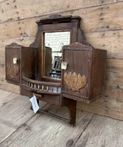 Miroir de barbier en teck birman