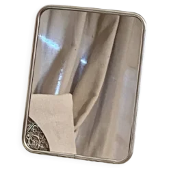 Miroir de barbier à poser en métal argenté