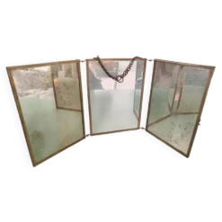Miroir de barbier triptyque