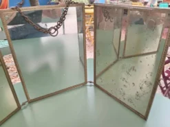Miroir de barbier triptyque