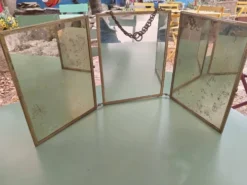 Miroir de barbier triptyque