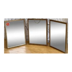 Miroir de barbier triptyque