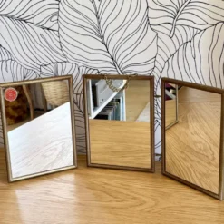 Miroir de barbier triptyque