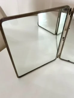 Miroir de barbier triptyque ancien Brot Déposé – miroir au mercure –