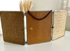 Miroir de barbier triptyque ancien Brot Déposé – miroir au mercure –