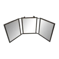 Miroir de barbier triptyque ancien