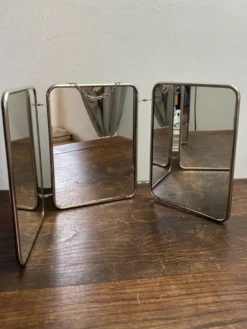 Miroir de barbier triptyque, 1960, dos pied de poule