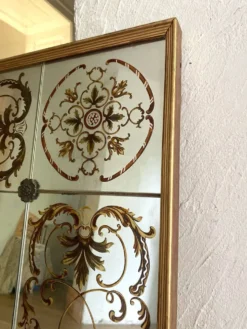 Miroir de bistrot - brasserie ancien en verre églomisé 202 x 102