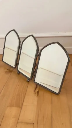 Miroir de boudoir tri-pliant Art Déco, anglais, années 1920