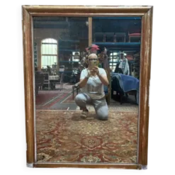 Miroir de cheminée Louis-Philippe | Bois doré | XIXe siècle