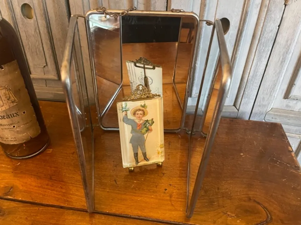 Miroir de coiffeur 3 volets vintage