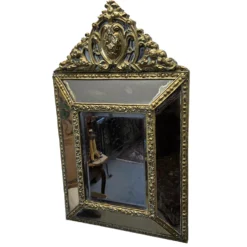Miroir de coussin français richement décoré du début du 19e siècle