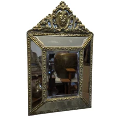 Miroir de coussin français richement décoré du début du 19e siècle