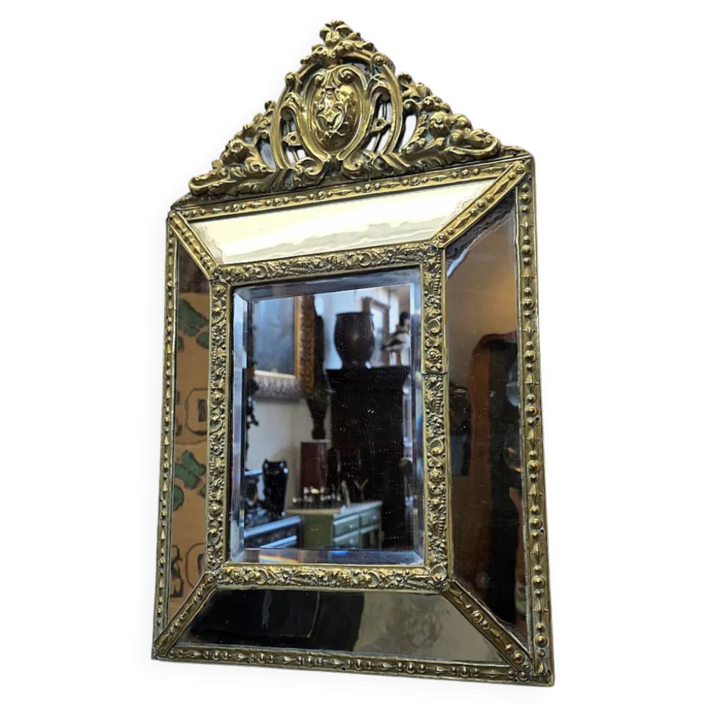 Miroir de coussin français richement décoré du début du 19e siècle