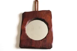 Miroir de forme libre en bois, années 70