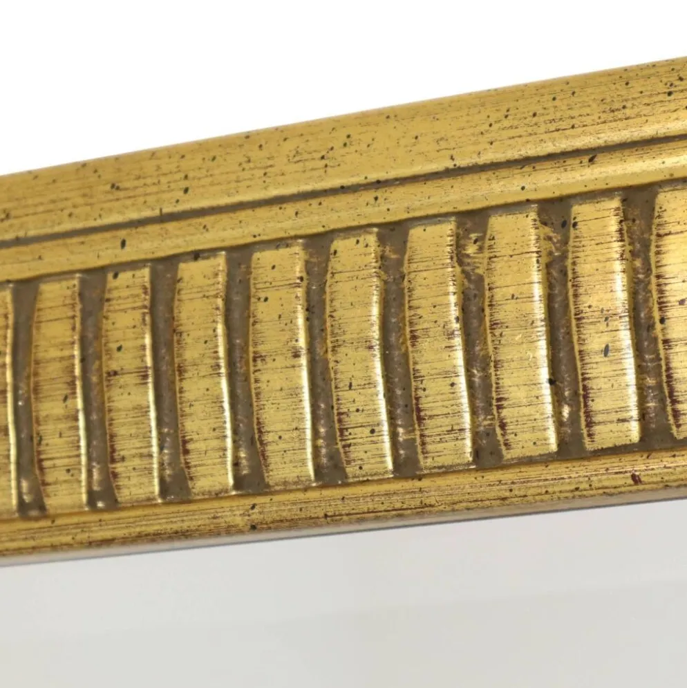 Miroir Deknudt en or Hollywood Regency biseauté 92 cm