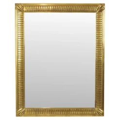 Miroir Deknudt en or Hollywood Regency biseauté 92 cm