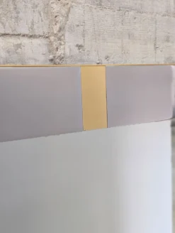Miroir de maquillage éclairé par Gaetano Sciolari en chrome et laiton, Italie, années 1970