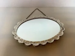 Miroir de mariée argent turc style ottoman fleurs en relief