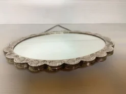 Miroir de mariée argent turc style ottoman fleurs en relief