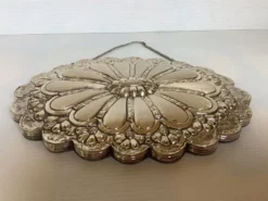Miroir de mariée argent turc style ottoman fleurs en relief