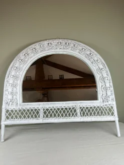 Miroir demie lune en osier