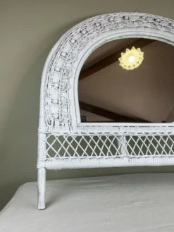 Miroir demie lune en osier