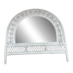 Miroir demie lune en osier